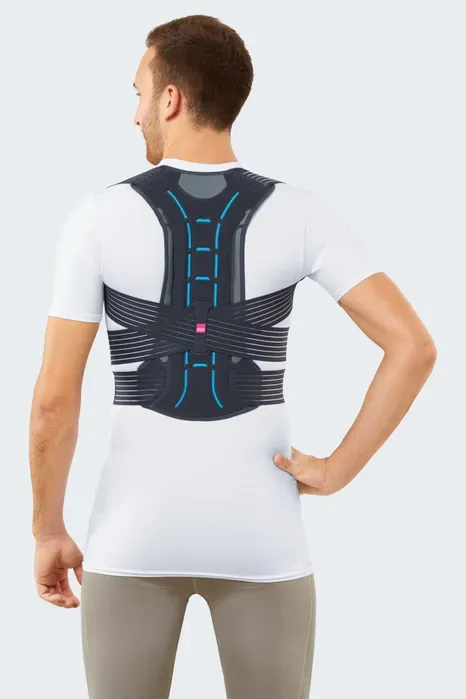A back brace with adjustable straps, offered by Core Medical Equipment in Ottawa for orthopedic support.