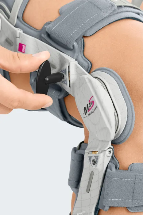 An adjustable knee brace with, offered by Core Medical Equipment in Ottawa for orthopedic support.